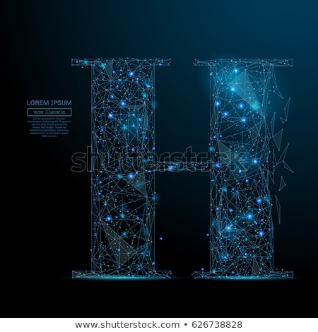 Zdjęcia stock: Alphabet Particles Logotype Letter H