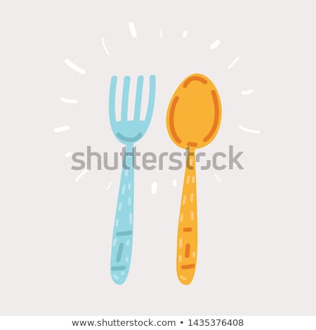 Stock fotó: Spoon And Fork Sketch Icon