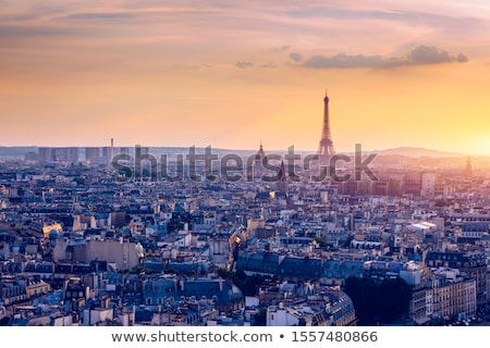 Foto stock: Paris Cityscape With Aerial Architecture