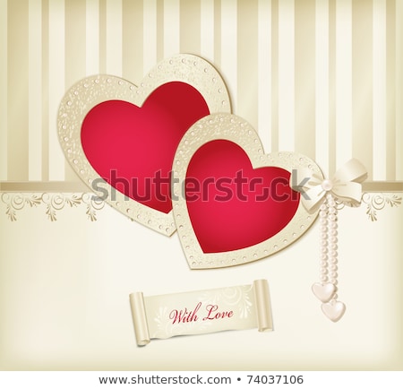 Foto stock: Lace Frame With Ribbons And Beads For Photo