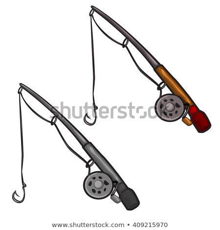 Zdjęcia stock: Telescopic Fishing Rod Isolated On White Background Vector Cartoon Close Up Illustration