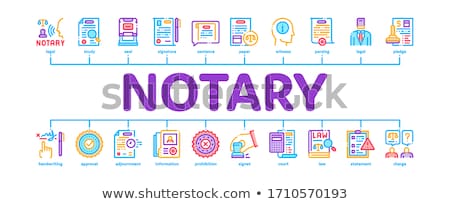 Foto stock: Notary Service Agency Minimal Infographic Banner Vector