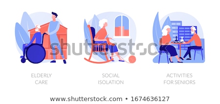 Foto stock: Elder People Activities Vector Concept Metaphors