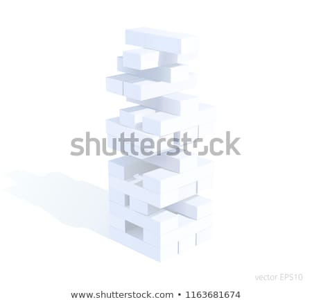 Stok fotoğraf: Risk Concept Jenga 3d Illustration