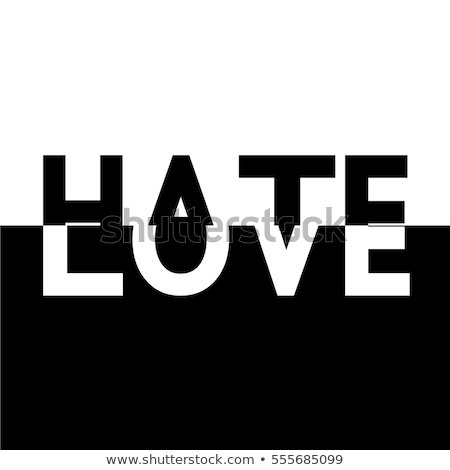 Stockfoto: Love Or Hate Opposite Signs
