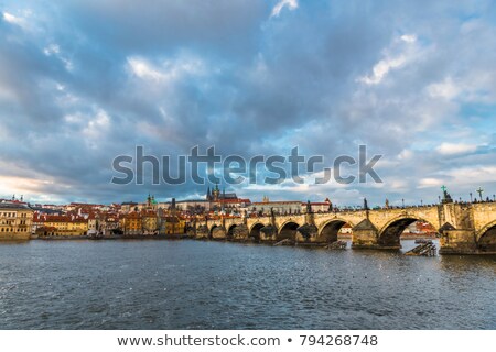 Foto stock: Medieval Knight Over Stormy Sky