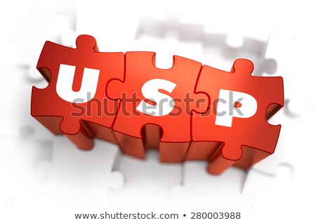 Foto stock: Usp - White Word On Red Puzzles