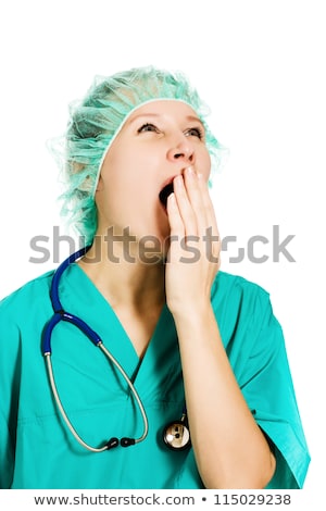 Сток-фото: сталая · медсестра · зевает · на · работе