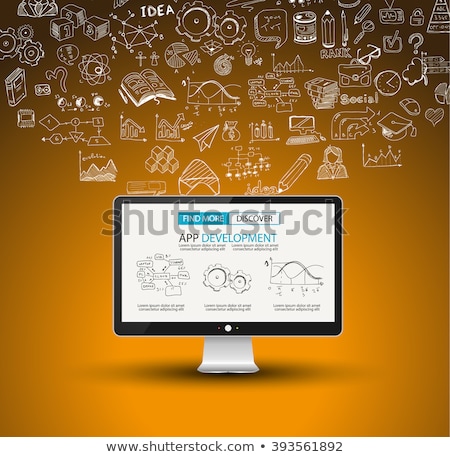 Stock photo: Infographics Complex Layout With Option Buttons And Hand Drawn Sketch Background