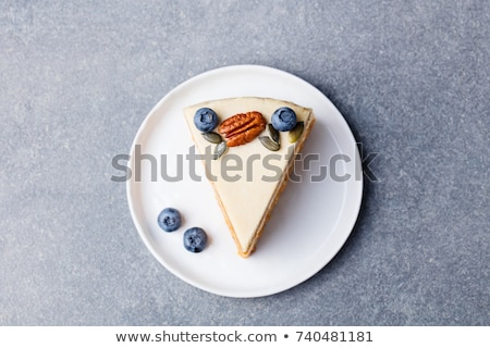 Stock photo: Vegan Raw Carrot Cake Healthy Food Grey Stone Background Top View Copy Space