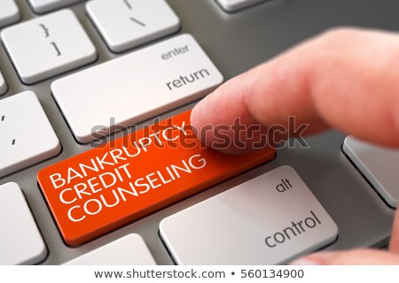 Foto stock: Bankruptcy Counseling Services Closeup Of Keyboard 3d Illustration