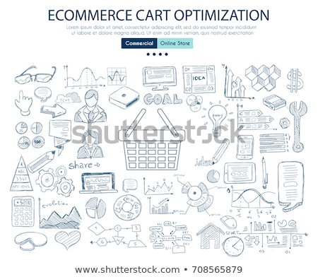 Сток-фото: Ecommerce Cart Optimization Concept With Business Doodle Design