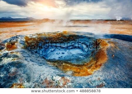 Stock fotó: Ominous View Geothermal Area Hverir Hverarond Near Lake Myvatn