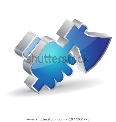 Сток-фото: Axe Tool 3d Glossy Vector Icon Design