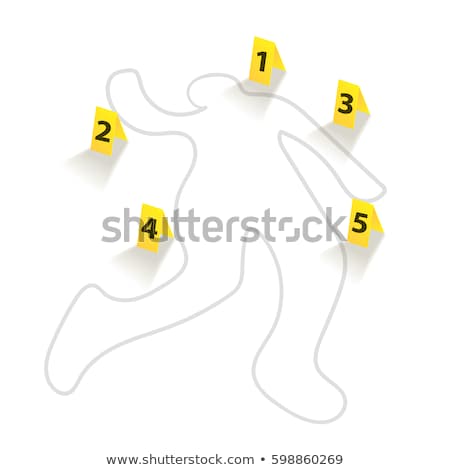 Сток-фото: Crime Scene Chalk Silhouette Corpse Chalk Outline Of Dead Body