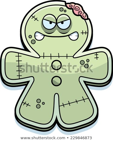 Сток-фото: Angry Cartoon Gingerbread Zombie