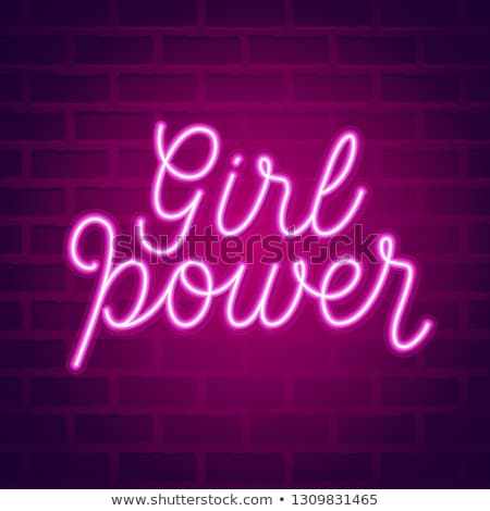 Foto d'archivio: Girl Power Neon Icons