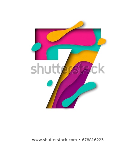 [[stock_photo]]: Colorful Paper Cut Out Font Number 7 Seven 3d
