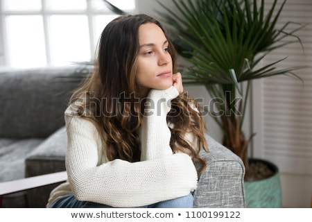 Stok fotoğraf: Anxious Worried Moody Young Woman