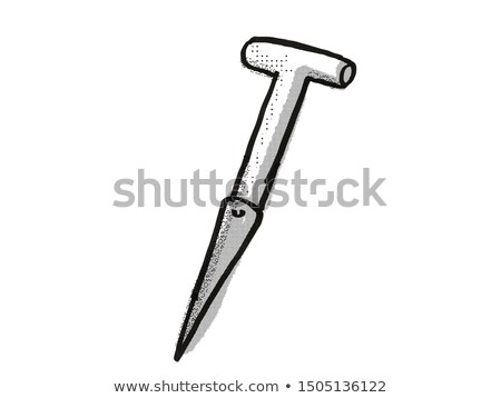 Stock photo: Dibber Garden Tool Cartoon Retro Drawing