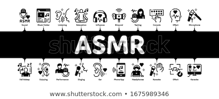 Stok fotoğraf: Asmr Sound Phenomenon Minimal Infographic Banner Vector