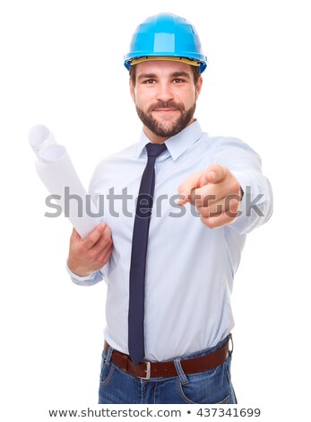 Сток-фото: Construction Man Pointing At Camera