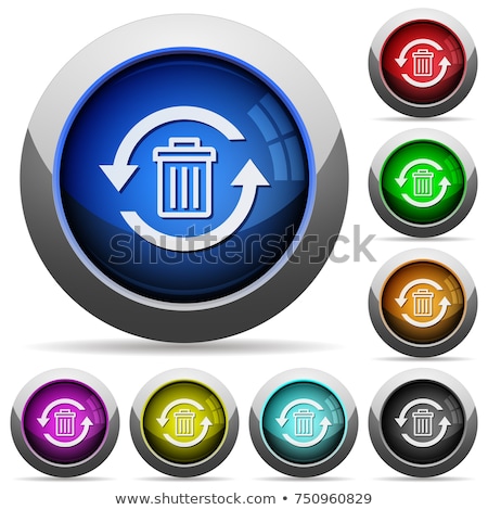 Сток-фото: Recycle Bin Purple Vector Icon Button