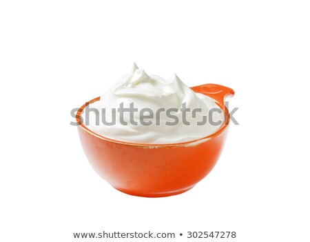 Stock photo: Creme Fraiche In An Orange Bowl