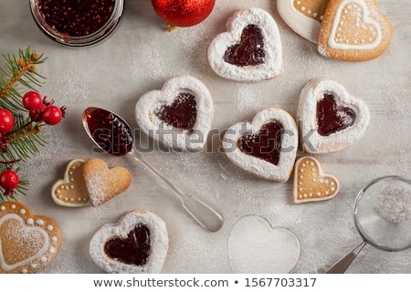 Stock photo: Heart Shaped Cookies With Jam