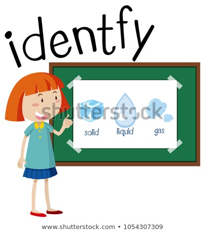 Zdjęcia stock: Wordcard For Identify With Girl And Different Mass