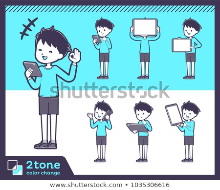 Stock photo: 2tone Type Blue Clothing Boyset 06