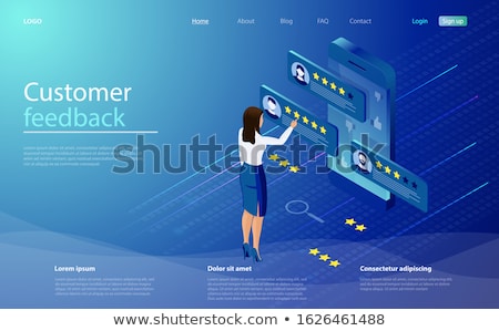 Foto stock: Isometric Online Customer Support