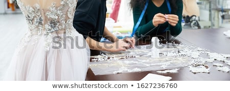 Stock photo: Young Woman Dressmaker Or Designer Working As Measuring For Clot