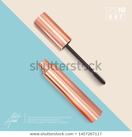 Stockfoto: Close Up Of A Black Tube And Brush Of Mascara