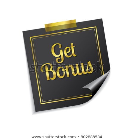 Stok fotoğraf: Get Bonus Golden Sticky Notes Vector Icon Design