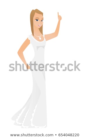 Foto stock: Fiancee Pointing With Her Forefinger