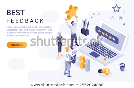 Stock photo: Customer Feedback Isometric 3d Landing Page