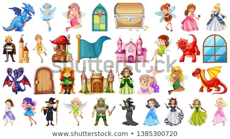 Stock fotó: Set Of Medieval Cartoon Character