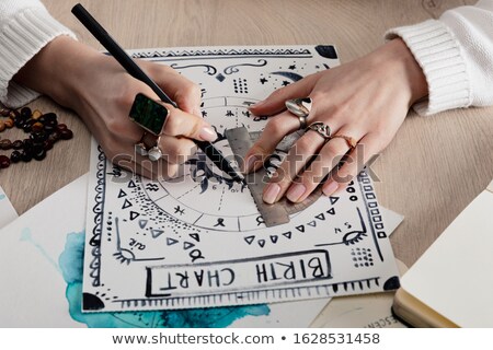 Stock fotó: Crop Hands Of Woman And Girl Drawing Letter