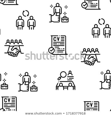Foto stock: Recruitment And Research Employee Seamless Pattern Vector