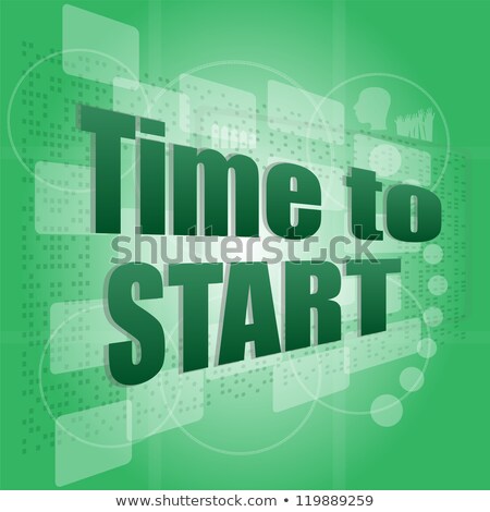 Pixelated Words Time To Start On Digital Screen Business Stockfoto © fotoscool