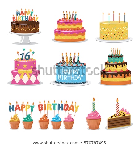 Foto stock: Birthday Cake With Candles