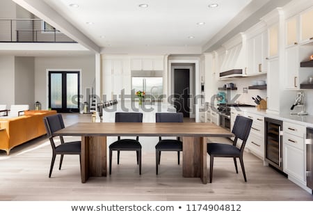 Foto stock: Interior View Of Beautiful Luxury Dining Room And Kitchen