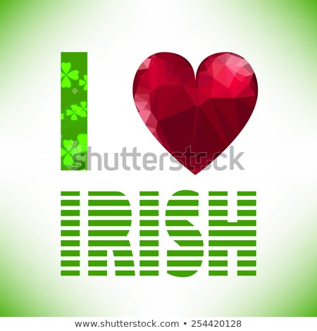 Polygonal Red Glass Heart St Patricks Day Stock fotó © valeo5