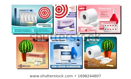 Stock photo: Hemorrhoids Suppositories Promo Banner Vector