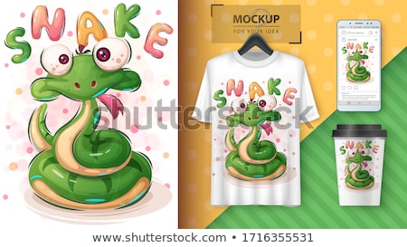 Cute Snake Poster And Merchandising ストックフォト © rwgusev