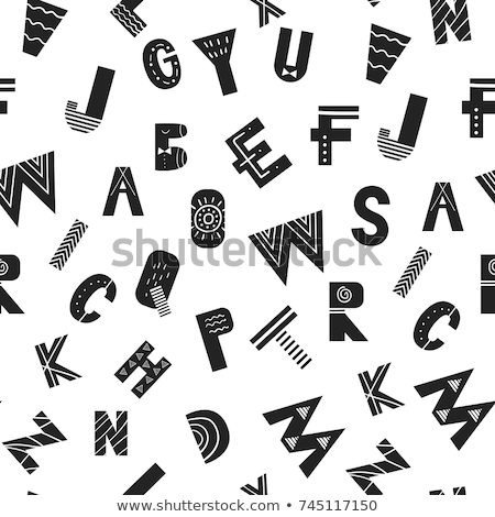 Stock photo: Vector Seamless Minimalistic Alphabet Pattern With Colorful Latin Letters Repeatable White Simple B