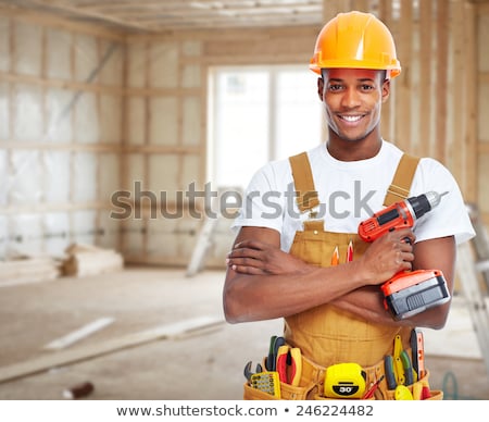 Stockfoto: Black Man Construction Worker