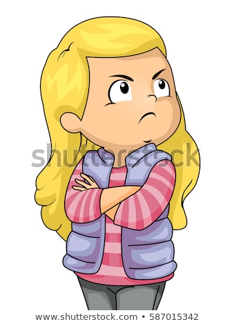 Foto stock: Angry Cross Kids Sulking