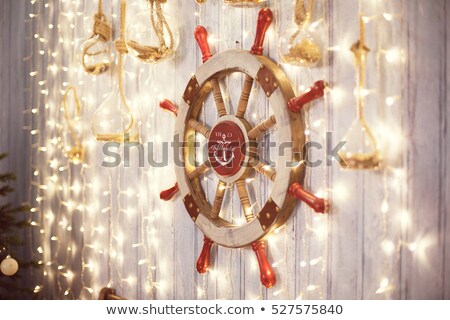 Foto stock: Compass On Light Brown Background